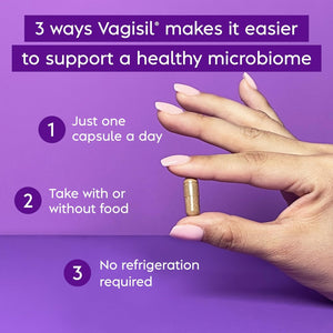 Vagisil Yeast Defense Supplements, Helps Balance Yeast and Good Bacteria, Clinically-Proven Probiotics, Clean Ingredients, Promotes a Healthy Vaginal Microbiome, Just 1 Capsule Daily, 30 Capsules