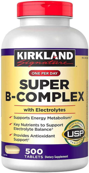 Kirkland Signature Super B-Complex (2-Pack) with Electrolytes (2 X 500 Tablets)