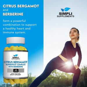 Premium Citrus Bergamot Extract Supplement with Berberine Gummies - 500Mg, 60 Gummies
