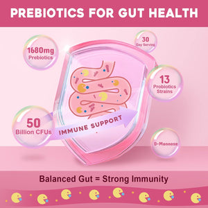 Probiotics for Women Probiotic Powder Supplement - Prebiotics and Probiotics for Digestive Health and Immune Support