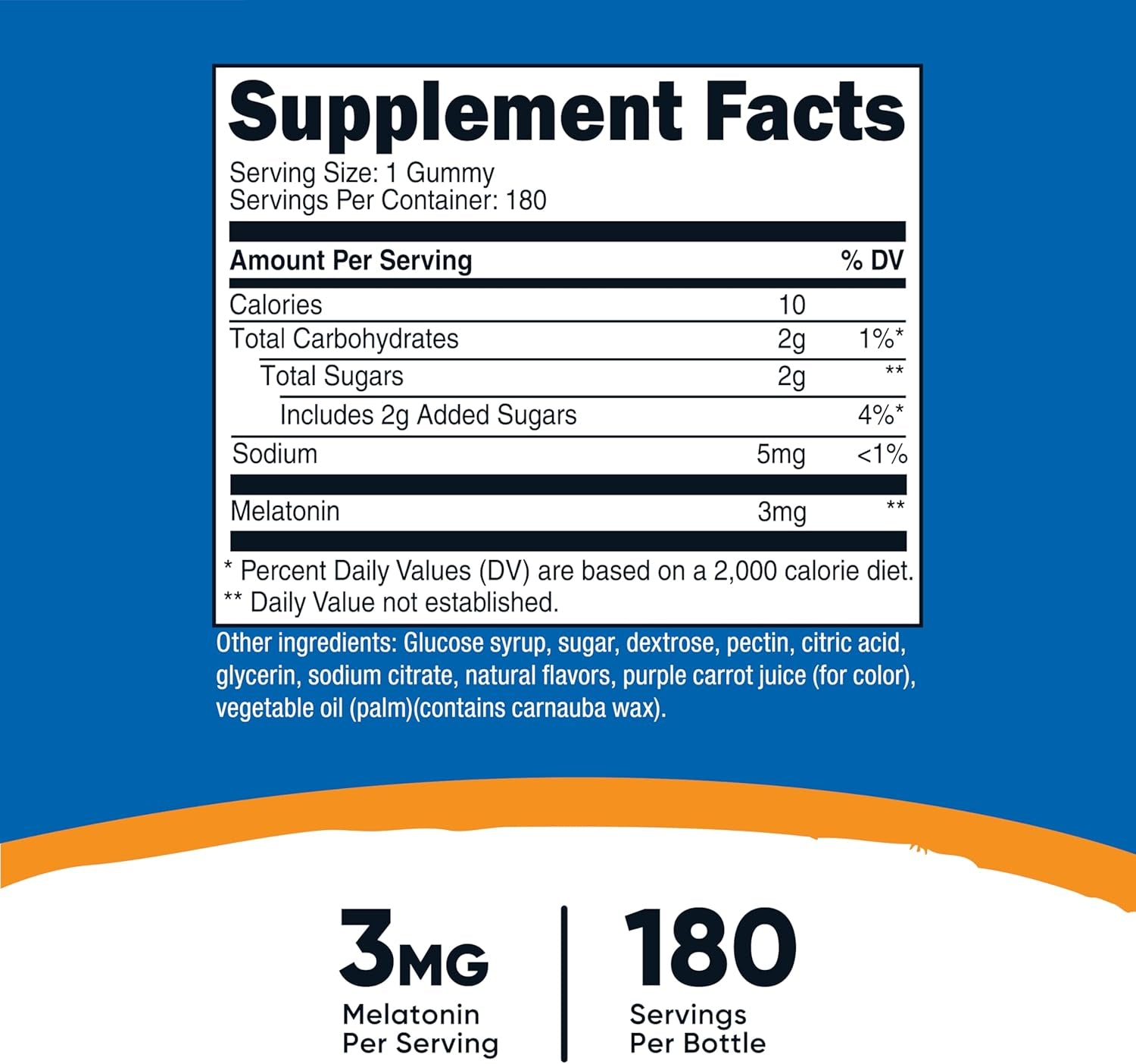 Nutricost Melatonin 3Mg, 180 Gummies, Strawberry Flavored - Gluten Free, Non-Gmo, No Corn Syrup