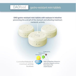 DR Healthcare Daofood - Dietary Management of DAO Deficiency - Dispenser 60 Mini Gastro-Resistant Tablets - DAO Enzyme