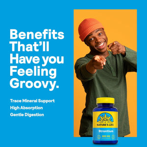 NATURE'S LIFE Strontium Citrate 680Mg - Chelated Strontium Supplement - Trace Minerals Support - High Absorption, Gentle Digestion, 60-Day Guarantee, Lab Verified, 30 Servings, 60 Vegetarian Tablets