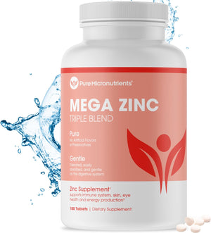 Mega Zinc Supplement, 50Mg - 3-In-1 Zinc Complex - 100 Tablets - Pure Micronutrients