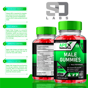 (2 Pack) Apex Testodrive Male Gummies, Apex Testo Drive for Men (120 Gummies)