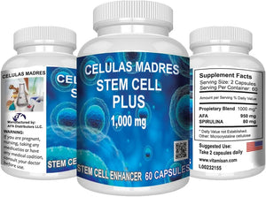10 Bottles Celulas Madres Stem Cell plus 1000 Mg Capsules