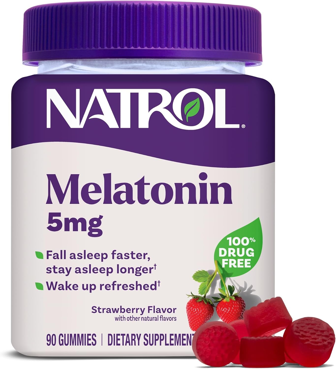 Natrol Melatonin Gummies, Sleep Support, 140 Strawberry-Flavored Adult Melatonin Gummies, 5 Mg Sleep Aids for Adults