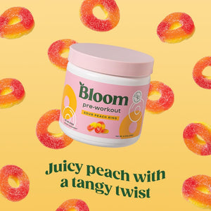 Bloom Nutrition Original Pre Workout Powder, Amino Energy W/Beta Alanine, 85Mg Natural Caffeine from Green Tea Extract, Sugar Free, Keto Friendly Drink Mix for Low Intensity Workouts, Sour Peach Ring