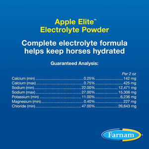 Farnam Apple Elite Horse Electrolyte Powder, Replaces Minerals Lost in Sweat during Exercise, Extreme Weather & Stressful Conditions, 5 Lb., 40 Day Supply