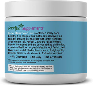 – Perfect Desiccated Liver Powder – 180 Grams – Undefatted Beef Liver – Natural Source of Protein, Iron, Vitamins a & B