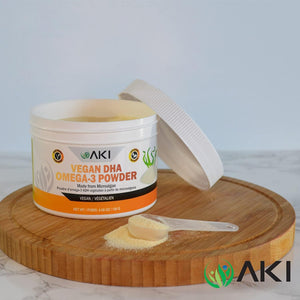 AKI Omega 3 DHA Micro Algae Powder Supplements - Plant-Based Keto Vitamin for Inflammation - Alternative to Fish or Krill Oil | Vegan & Gmo-Free (1.94 Oz / 55G)