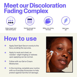 Curology Dark Spot Serum, Discoloration Fading Complex with Niacinamide, Facial Serum for Post Acne Marks and Sunspots, 1 Fl Oz