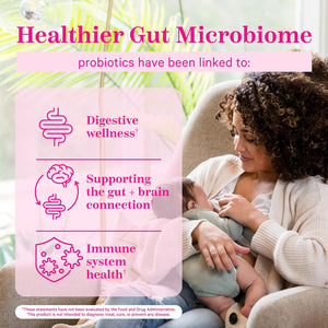 Lactation Probiotic - 10 Billion Cfus Multi Strain Postnatal Probiotics for Breastfeeding Women - Support Breast Milk & Gut Health, Postpartum Essentials, 30 Capsules