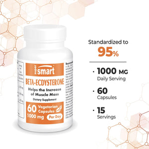 '- Beta-Ecdysterone 1000 Mg per Day - Sport & Endurance - Promote Muscle Mass & Recovery for Athletes | Non-Gmo & Gluten Free - 60 Vegetarian Capsules