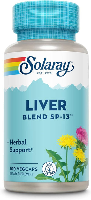 Liver Blend SP-13, Traditional Liver Cleanse Detox & Repair Support with Milk Thistle, Dandelion, Burdock, Artichoke Leaf, Kelp, Peppermint, and Trace Minerals, 100 Servings, 100 Vegcaps