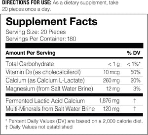 Mineral L-Cal Supplement, Large Bottle, 6 Month Supply, Enriched with Magnesium, Vitamin D3 and Minerals, Tablets, 360G, 3,600 Balls (Pack of 1)