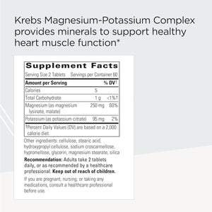 Krebs Magnesium-Potassium Complex - Healthy Heart Muscle Support* - Muscle Support Supplement with Magnesium Citrate, Potassium Citrate & Magnesium Malate* - 120 Tablets