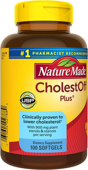 Nature Made Cholestoff Plus, Clinially Proven to Lower Cholesterol, 100 Softgels, 25 Day Supply