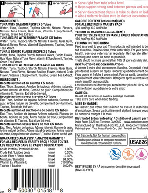 INABA Churu Cat Treats, Grain-Free, Lickable, Squeezable Creamy Purée Cat Treat/Topper with Vitamin E & Taurine, 0.5 Ounces Each Tube, 24 Tubes (4 per Pack), Tuna with Scallop Recipe