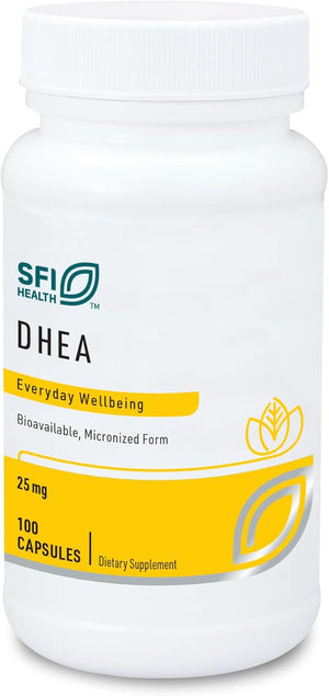 Klaire Labs DHEA 25Mg - Dehydroepiandrosterone Derived from Wild Yam - Micronized for Superior Absorption - Soy-Free, Hypoallergenic Supplement for