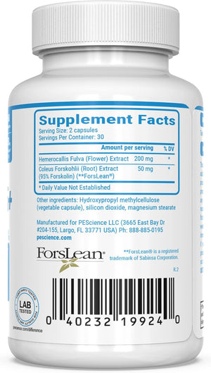 Pescience Forskolin Capsules, 95% Pure Forskolin Extract, Patented Forslean, 60 Count