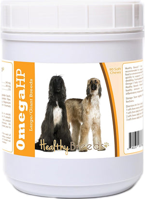 Healthy Breeds Afghan Hound Omega HP Fatty Acid Skin and Coat Support Soft Chews 90 Count