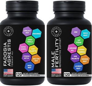 Male Fertility Supplements and Fadogia Agrestis Tongkat Ali Complex - Fertility and Energy Support Bundle