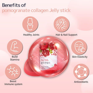 Hamchorok❤️Rg+ Anti-Aging Korean-Beauty Pomegranate Collagen Jelly 20G X60 Stick/ + Ginseng Concentrate + Vitamin C&E for Immune Support, Skin, Hair, Nail & Joint(60)