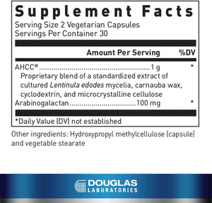 Douglas Laboratories AHCC® plus | Mushroom Extract Formula with Arabinogalactin for Immune Support | 60 Capsules