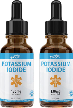 (2 Pack) Nutri Potassium Iodide Liquid Drops 130 Mg - Alternative to Potassium Iodide Pills - Potassium Iodine Tablets 130 Mg - YODO Naciente Ki Pills (2 Oz)