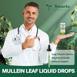 Mullein Drops for Lungs - 98% Absorption Rate 20000Mg Pure Mullein Leaf per Serving - Powerful Mullein for Lung Detox & Cleanse, Respiratory Health, Immunity - Alcohol Free, Natural & Vegan - 2 FL.OZ