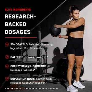 Steelfit Abs of Steel | Heat-Activated Maximum Definition Cream | 30-45 Days of Supply | Skin Firming Lotion for Sculpting Abs | L-Carnitine Supplement | Pre & Post Workout for Men & Women