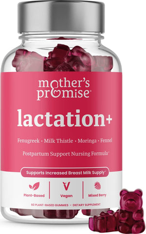 Lactation Supplement Gummies for Breast Milk Production Increase | Postnatal Lactation Support for Breastfeeding, Nursing & Lactating with Fenugreek, Moringa & Milk Thistle | Vegan