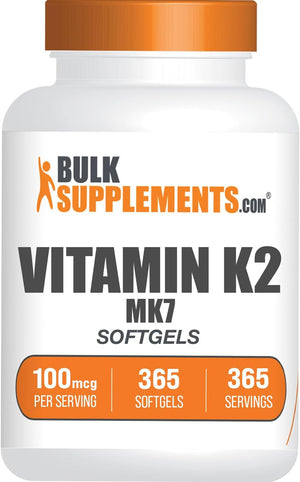 .Com Vitamin K2 Softgels - Vitamin K2 MK7, Vitamin K2 Supplement, Vitamin K2 100 Mcg - MK7 Vitamin K2 for Bones, Gluten Free - 1 Softgel per Serving, 365 Softgels