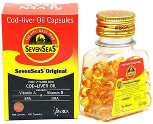 Merck Sevenseas Original Cod Liver Oil Capsules- 500 Pieces - Free EXPEDITE Shipping (1)