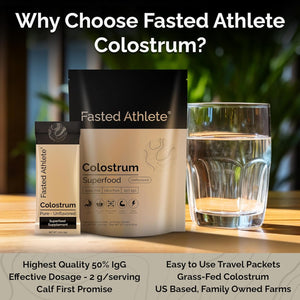 Colostrum Supplement for Gut Health, Grass Fed Colostrum Powder, Pure 50% Igg, Skin & Hair, Recovery, Immunity, Digestion - Unflavored, 30 Serving Packets