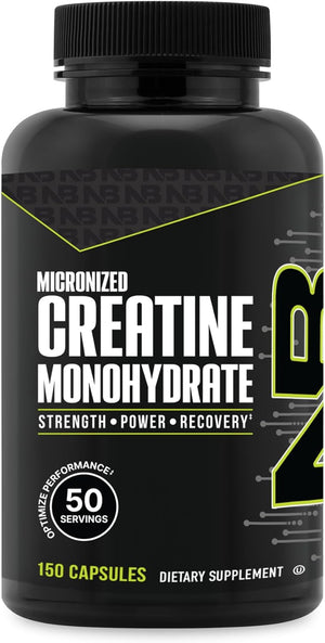 Nutrabio Micronized Creatine Monohydrate Capsules, Keto Friendly, Supports Muscle Energy, Strength, and Growth, 2500Mg, 150 Capsules