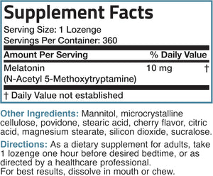 Bronson Melatonin 10Mg Fast Dissolve Cherry Flavored Tablets Vegetarian Chewable Lozenges, 360 Count