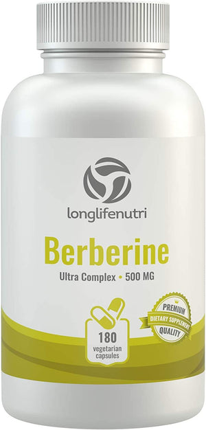 Berberine Supplement 500Mg HCL Extract | 180 Vegetarian Capsules | Made in USA | 1000Mg per Serving | Dihydroberberine plus Berberis Aristata Complex