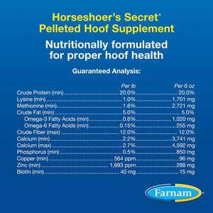 Farnam Horseshoer'S Secret Pelleted Hoof Supplements, Promotes Healthy Hoof Growth, Maintains Hoof Walls & Supports Cracked Hooves, 11 Lbs., 30 Day Supply