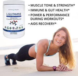 L-Glutamine Pure Powder, Unflavored (101 Servings) | Vegan, Gluten-Free, Sugar-Free, Non-Gmo | Doctor-Formulated, USA Made | Gut Health, Leaky Gut, Bloating, Muscle Health, Immune System