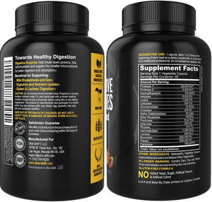 Digestive Enzymes for Men and Women - Enzymes Best for Gut Health & Digestive Health - Ultra Digestive Enzymes May Ease Constipation, Bloating & Gas - Mealtime Discomfort- All Diets - 60 CT