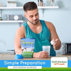 Vital Whey - Natural-15G Protein per Serve - Clean Holistic Grass-Fed Whey Powder for Immune Vitality - Wellness Nutrition - 600G