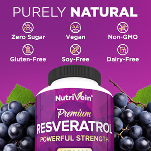 Resveratrol 1450Mg - Antioxidant Supplement 120 Capsules – Supports Healthy Aging & Promotes Immune, Brain Boost & Joint Support - Made with Trans-Resveratrol, Green Tea Leaf, Acai Berry