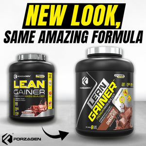Forzagen Lean Gainer Premium Mass Builder | Mass Gainer Protein Powder for Men & Women | High Calorie Protein, Weight Gain, Bulk, Muscle Building Supplement | Dutch Chocolate, 8 Lbs. (11 Servings)