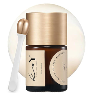 KOY Solid Volume Ampoule with Face Roller Spatula Appliactor - Filling with 71% High-Density Protein Base - Wrinkle Reduction and Elasticity - Unique Texture between Ampoule and Cream , 1.18 Fl.Oz
