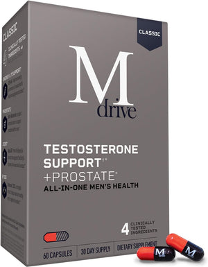 Mdrive Classic Testosterone Booster for Men, Support Healthy Prostate, Eyes, Joint, Energy, Stress Relief, KSM-66 Ashwagandha, Beta-Sitosterols, 60Ct.
