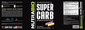 Nutrabio Super Carb - Complex Carbohydrate Supplement Powder - Cluster Dextrin and Electrolytes for Performance Enhancement & Muscle Recovery - Pineapple, 30 Servings