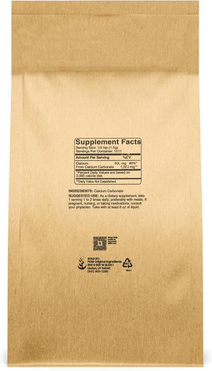 Pure Original Ingredients Calcium Carbonate (2 Lb) Dietary Supplement, Food Preservative, Acid Neutralizer