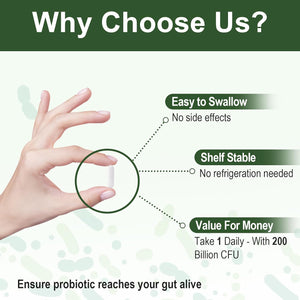 Probiotics for Women & Men, 200 Billion CFU 12 Strains with 3 Organic Prebiotics and Probiotics for Digestive Health Gut, Immune, Bloating & Gas, Energy, Overall Health, Shelf Stable - 2 Month Supply